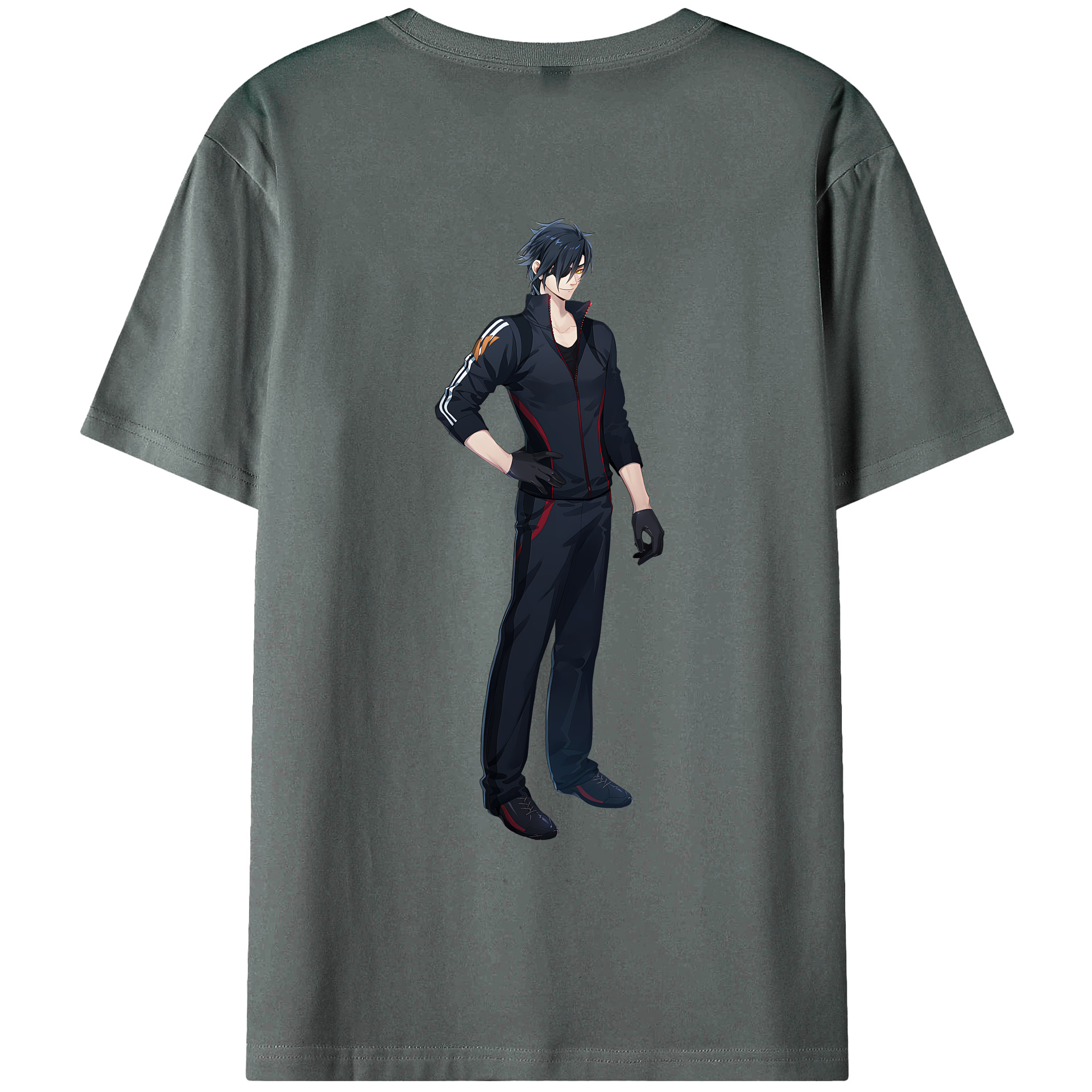 （画像用） 刀剣乱舞 Touken Ranbu 綿100％ メンズ半袖Tシャツ（バックプリント） 通気性